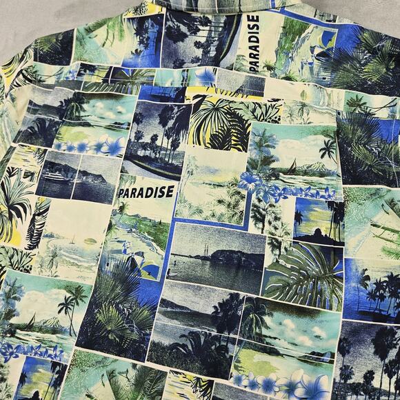 Tommy Bahama Shirt Mens XL Silk Hawaiian Short Sleeve Island Snapshot Paradise - Picture 9 of 11